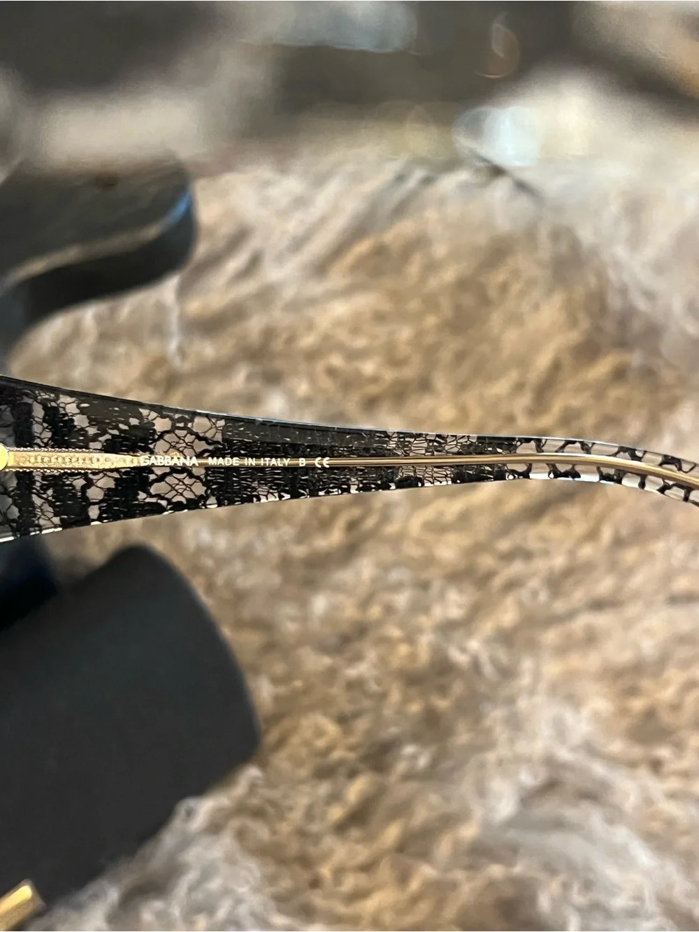 Dolce & Gabbana Black Lace Print Cat-Eye Sunglasses. Brand New Style DG4116